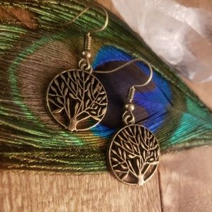 Antique Bronze TREE OF LIFE earrings Wiccan~Goddess~Witchy~Family Tree~Mom~Wife